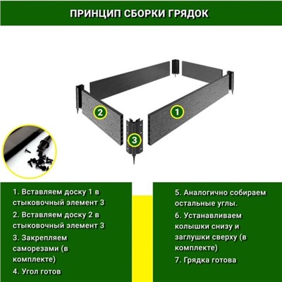 Грядка садовая из ДПК 1-й ДПК комбинат, высокая, 100х100х100х30 см