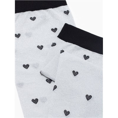 Полиамидные CONTE FANTASY Сияющие носки с объемными рисунками «Hearts»