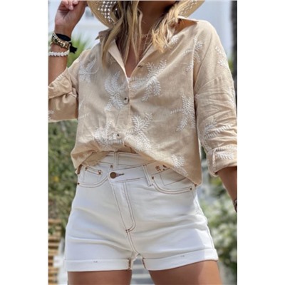 White Asymmetric Waist Design Stylish Denim Shorts