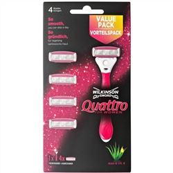 Станок для бритья Schick (Wilkinson Sword) QUATTRO Women (+5 кассет)