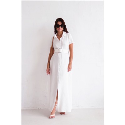 9796 Платье-рубашка удлинённое белое (остаток: 42)