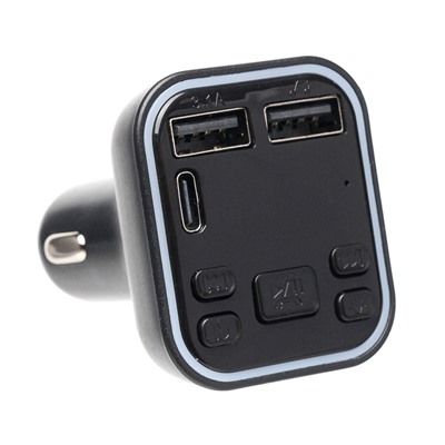 Автомобильный FM-трансмиттер - G38 (повр. уп.)  2USB/Type-C (black)