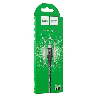 Кабель USB - Type-C Hoco X50 Excellent  100см 3A  (black)