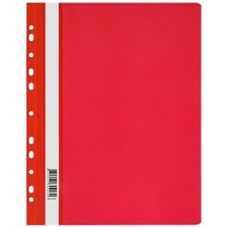 Скоросшиватель А4 пластиковый с перфорацией красный ММ-30729 (355677) Стамм