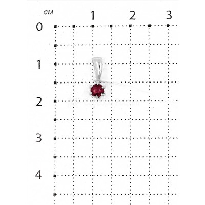 Кольцо из серебра с рубином родированное с1-641р415