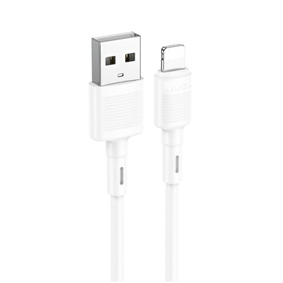 Кабель USB - Apple lightning Hoco X83 (повр. уп.)  100см 2,4A  (white)