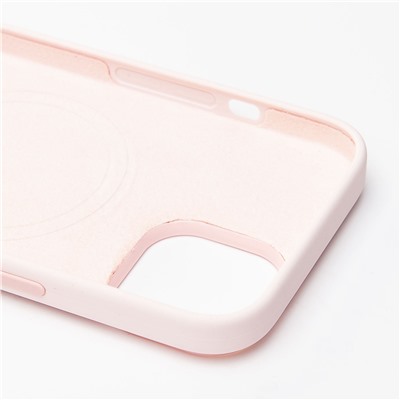 Чехол-накладка ORG Silicone Case SafeMag с анимацией для "Apple iPhone 15" (light pink)