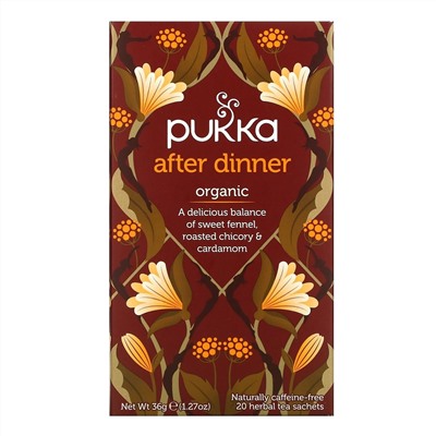 Pukka Herbs, После ужина, травяной чай, 20 пакетиков, 1.27 унций (36 г)