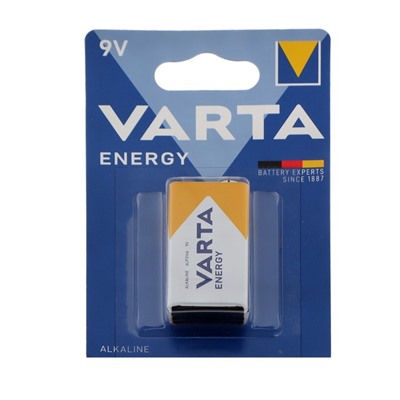 Батарейка алкалиновая Varta Energy, 6LR61-1BL, 9В, крона, блистер, 1 шт.