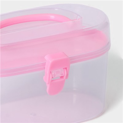 Органайзер для хранения со вставкой, 12×7,5×7,5 см, цвет розовый
