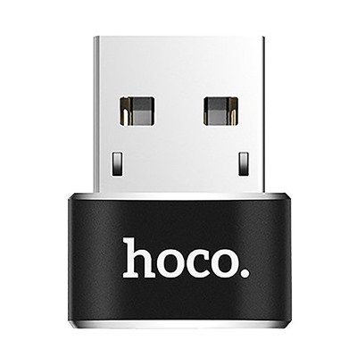 Переходник USB - Type-C Hoco UA6 USB to Type-C converter (black)