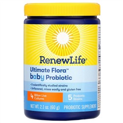 Renew Life, Ultimate Flora Baby Probiotic, 4 Billion Live Cultures, 2.1 oz (60 g)