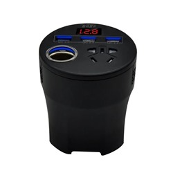 Автомобильный инвертор - Yi Xin в подстаканник 150W (black)