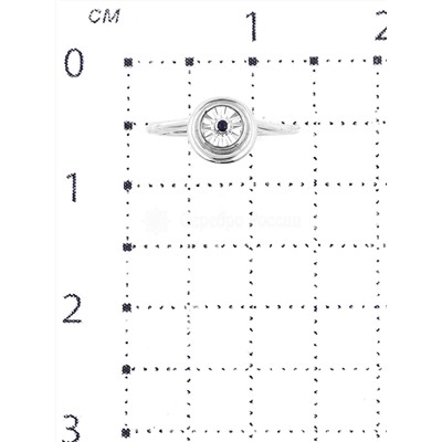 Кольцо из серебра с синим сапфиром родированное