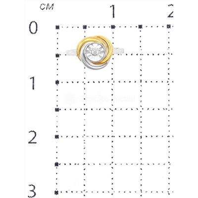 Кольцо из родированного серебра с бриллиантом и золочением 925 пробы SR02985I3/G
