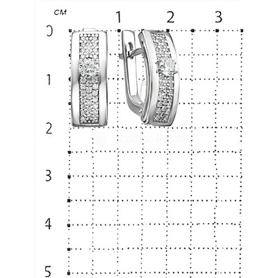Серьги из серебра с фианитами родированные 925 пробы с-7219р200