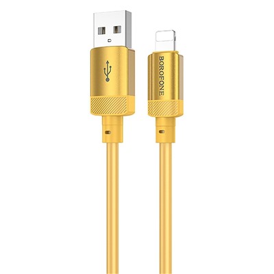 Кабель USB - Apple lightning Borofone BX108 (повр.уп) 12W 100см 2,4A  (gold)