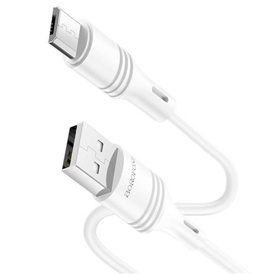 Кабель USB - micro USB Borofone BX43 CoolJoy (повр. уп)  100см 2,4A  (white)