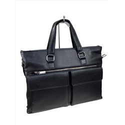 Мужская сумка-портфель из искусственной кожи, цвет черный