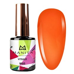 Manita Professional Гель-лак для ногтей c эффектом витража / Vitrage №05, морковно-красный, 10 мл