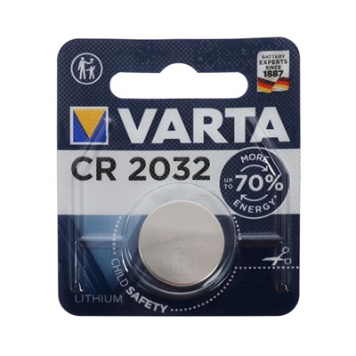 Батарейка литиевая Varta, CR2032-1BL, 3В, блистер, 1 шт.