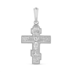 Крест из родированного серебра - 4,5 см
