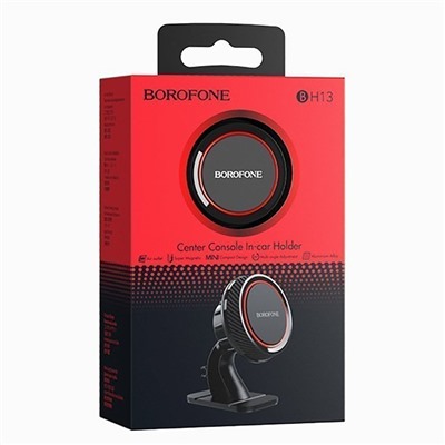 Держатель автомобильный Borofone магнитный BH13 на приборную панель (black/red)