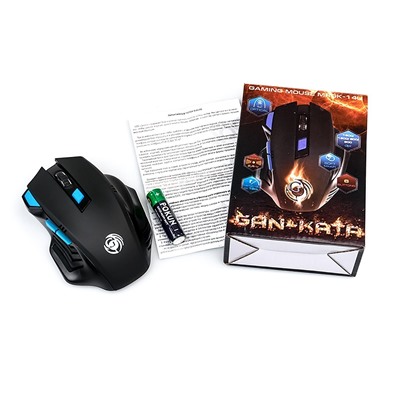 Мышь оптическая беспроводная Dialog Gan-Kata MRGK-14U RF (black/blue)