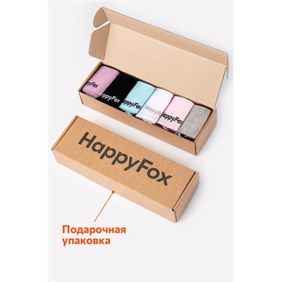 Набор однотонных носков 6 пар Happy Fox