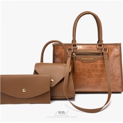 Набор сумок из 3 предметов, арт А111, цвет: коричневый