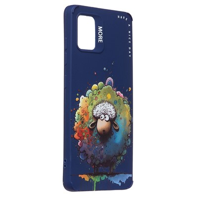 Чехол-накладка - SC335 для "Samsung Galaxy A51 4G"  (овечка) (dark blue) (227146)