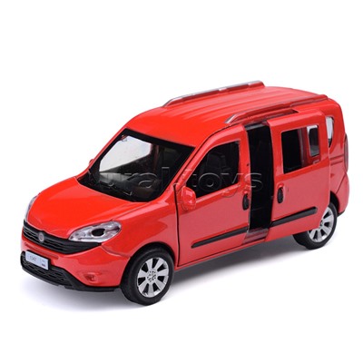 Машина металл Fiat Doblo 12 см, (откр. двери, багаж, красный) инерц, в коробке