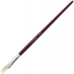 Кисть щетина художественная №16 плоская AF15-012-16 длинная ручка, пропитанная лаком ARTформат