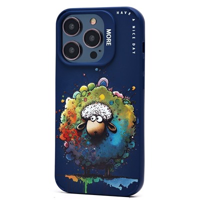 Чехол-накладка - SC335 для "Apple iPhone 14 Pro"  (овечка) (dark blue) (227044)