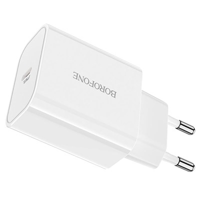 Адаптер Сетевой Borofone BA57A PD Type-C 3A/20W (white)