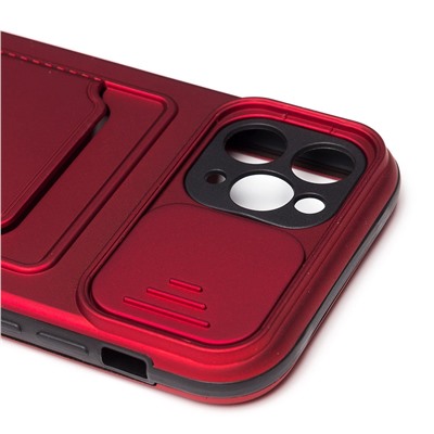 Чехол-накладка - PC066 с картхолдером (360) для "Apple iPhone 11 Pro" (red/black) (206975)