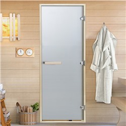 Дверь для бани и сауны "Графит", размер коробки 180х70 см, липа 8 мм