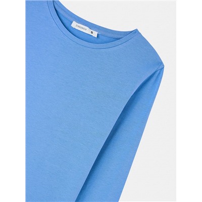 Однотонная футболка с круглым вырезом горловины Персидская синь