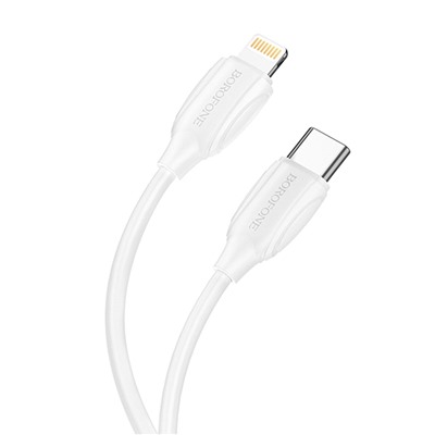 Кабель Type-C - Apple lightning Borofone BX19  100см 3A  (white)