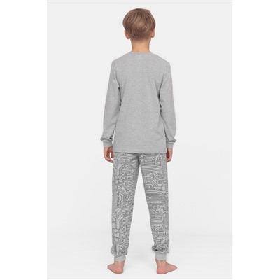 Пижама для мальчика Cherubino CSJB 50092-11 Светло-серый меланж