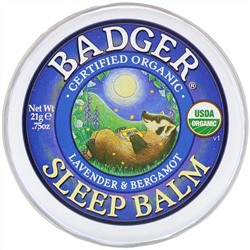 Badger Company, Органический бальзам для сна, лаванда и бергамот, 21 г (0,75 унции)