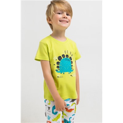 Пижама для мальчика Crockid К 1562 фисташковый + цветные динозавры