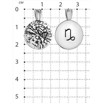Подвеска кулон знак зодиака Козерог серебро с фианитами и покрытием клиар