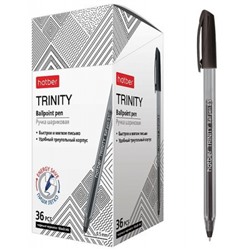 Ручка шариковая масляная "TRINITY" черная 0.5мм (085300) Хатбер