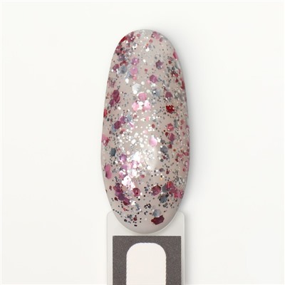 Гель лак для ногтей, «GLITTER FLASH», 3-х фазный, 8мл, LED/UV, цвет прозрачный/розовый (07)