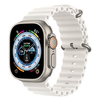 Ремешок - ApW26 Ocean Band Apple Watch 38/40/41 mm силикон (white)