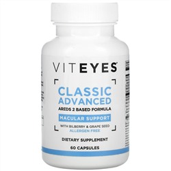 Viteyes, Classic Advanced Macular Support, AREDS 2 Based Formula, 60 Capsules