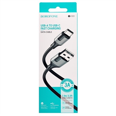 Кабель USB - Type-C Borofone BX101 Creator (повр. уп.)  100см 3A  (black)