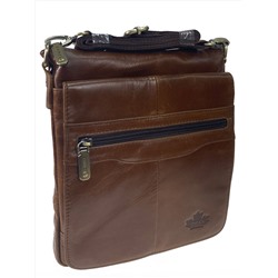 Мужская сумка - планшет из натуральной кожи, цвет коричневый