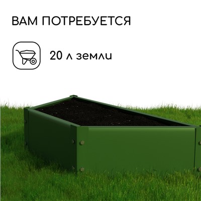 Клумба оцинкованная «Трапеция», d = 60 см, h=15 см, зелёная Greengo